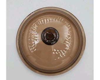 PYREX V1C Corningware Visions Amber Smoke Glass Replacement Lid 5 3/8"