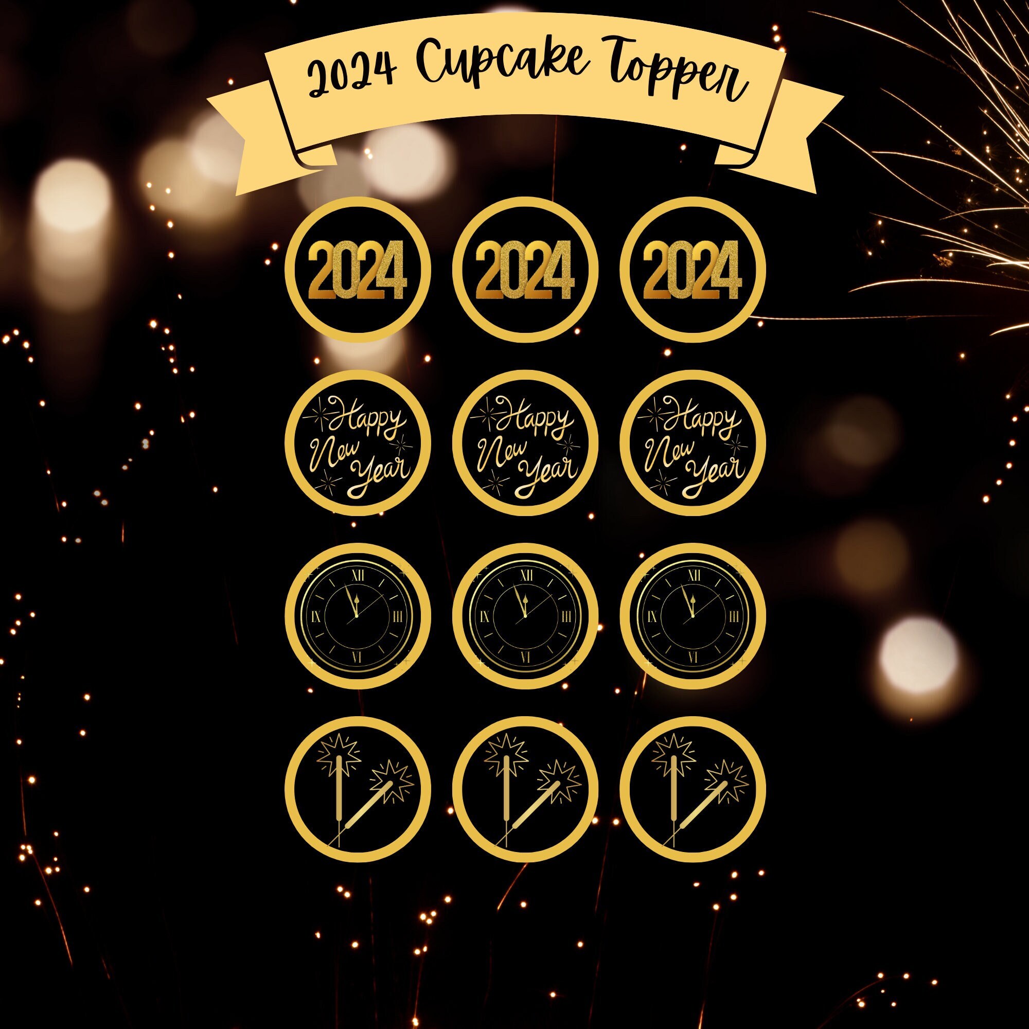 2024 Cupcake Topper Etsy