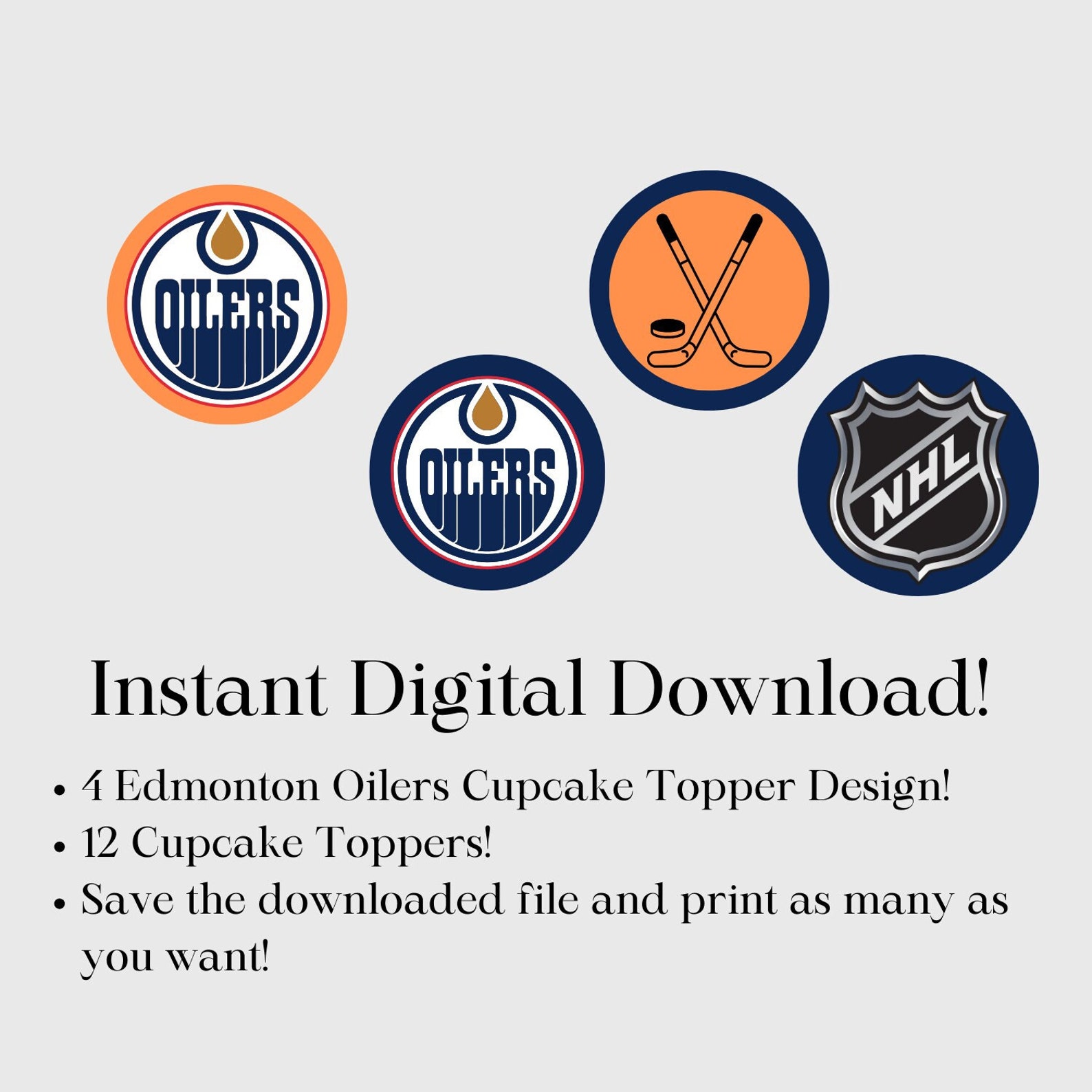 Edmonton Oilers Cupcake Topper Etsy Canada