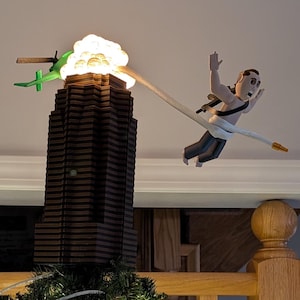 Die Hard-inspired Nakatomi Tower Diorama Christmas Tree Topper