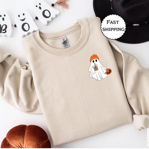 Little Ghost Ice Coffee Shirt, Ghost Sweatshirt, Halloween Sweatshirt, Cute Halloween Shirt, Little Ghost Ice Coffee Sweatshirt