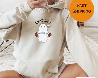 Ghost Deadlift Hoodie Sweatshirt, Dead-Lift Shirt, Funny Ghost hoodie, Gym Bro Shirt, Halloween Gym Sweatshirt, Fitness Lover Shirt