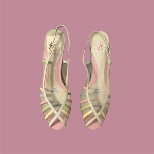 vintage pastel slingback heels