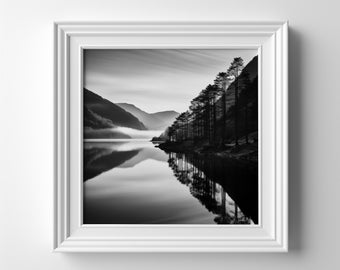 Thirlmere Lake Distrikt Schwarzweiss Fine Art Landschaftsdruck des The Lake District National Park