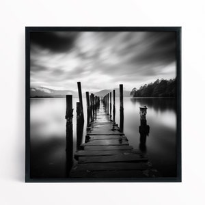 Lake Windermere Lake District District Black and White Fine Art Un-Framed Landscape Print of the The Lake District National Park