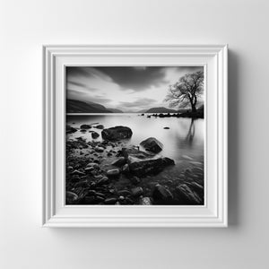 Coniston Water Lake District Black and White Fine Art Landscape Print of Coniston Water in the The Lake District National Park