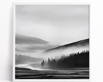 Cairngorms Black and White Fine Art Landscape Print of the Cairngorms National Park