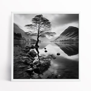 Buttermere Lake District Black and White Fine Art Landscape Print of the The Lake District National Park