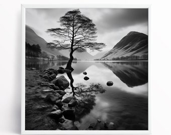 Buttermere Lake District Black and White Fine Art Landscape Print of the The Lake District National Park