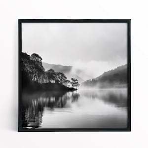 Lake Windermere Lake District District Black and White Fine Art Un-Framed Landscape Print of the The Lake District National Park