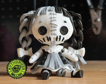 Creepy Doll - Gothic style - 3D Printed - Fidget toy - Twisty Prints