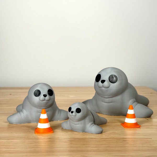 Baby Seal - Flexi Articulated Fidget Toy - Neil the Seal - 3D Printed - Zou3D