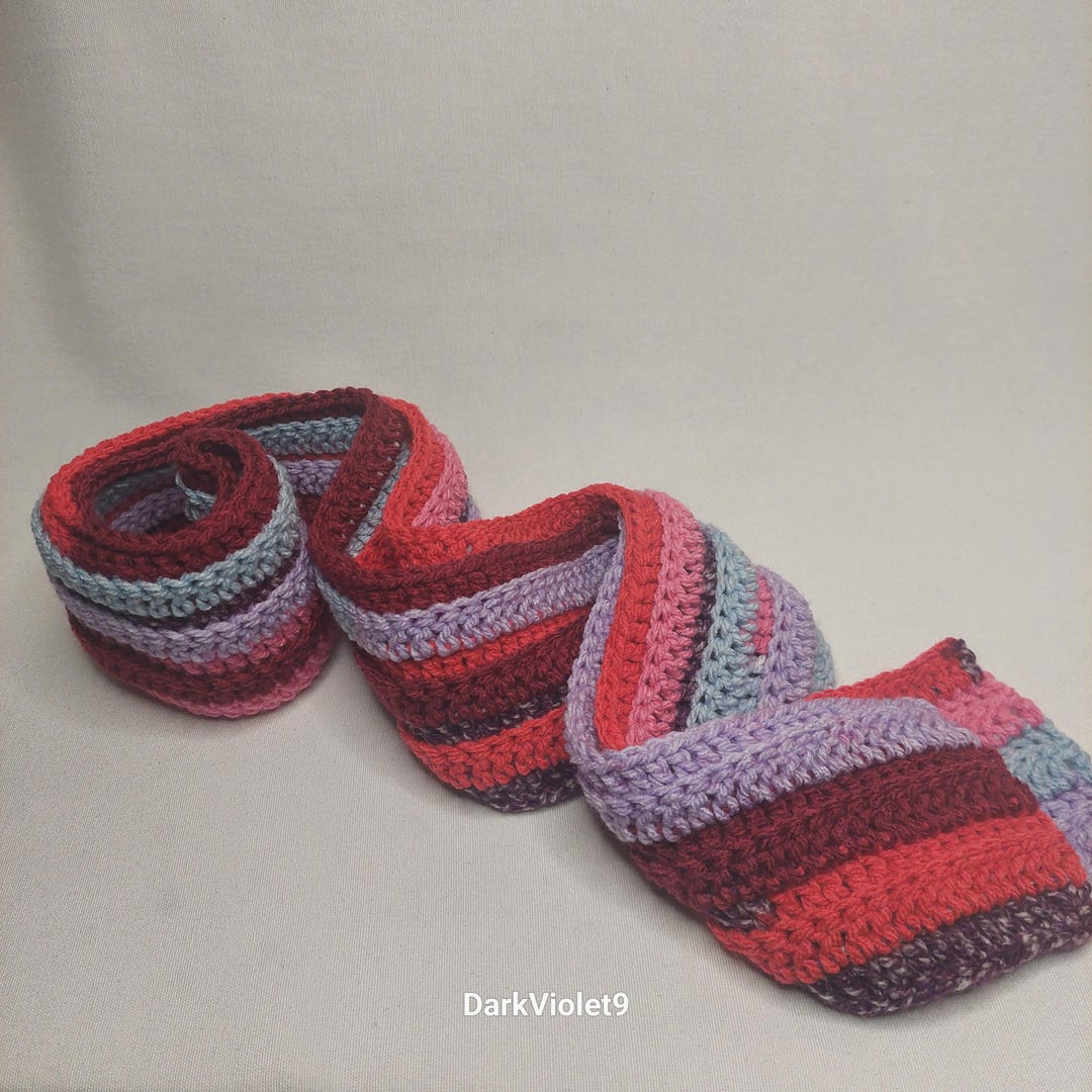Scarf Ridges Scarf - Horizonal Ridges - Berry Stripes - OOAK Unique - Etsy