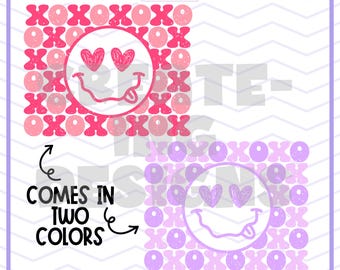 XOXO png, XOXO smiley png, XOXO rosa png, XOXO morado png, San Valentín png, Camiseta de San Valentín, San Valentín Smiley, Sublimación, Descarga digital