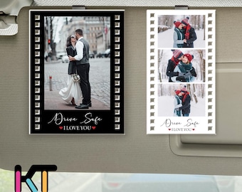 Personalized Photo Car Visor Clip, Drive Safe I Love You Gift for Him, Photo Car Ornament, Valentine Gift