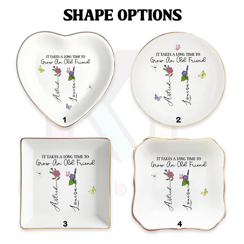 Handmade Watercolor Birth Flower Ring Dish – Personalized Gift for Her, Bridesmaid Gift