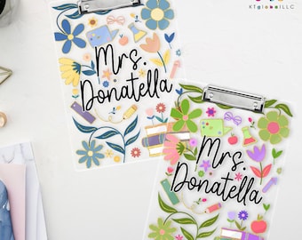 Personalized Clipboard with Teacher Name, Acrylic Gift for Educators, Teacher Appreciation Gift, Back to School Supplies, End of Year Idea