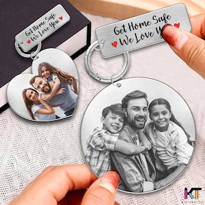 Custom Daddy Keychain with Photo Charm, Father’s Day Keychain with Baby Picture, Personalized Gift from Son or Daughter, Keepsake for Father