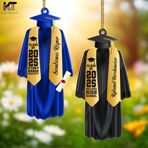 Custom 2025 Graduation Ornament,  Class of 2025 Ornament, Graduation Gift for Him or Her, New Graduate Keepsake, Gift for Graduate
