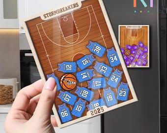 Custom Basketball Fridge Magnet, Custom Name And Number Magnet, Team Member Shaker Magnet, Coach & Player Keepsake, Sport Team Decor