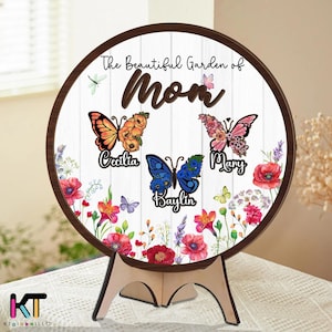 Custom Butterfly Birth Month Wooden Sign, Wooden Butterfly Garden Sign, Grandma’s Garden, Mother’s Day Gift, Grandkids Name Sign, Keepsake