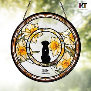 Custom Dog Memorial Suncatcher, Personalized Dog Breed Rainbow Suncatcher, Dog Stained Glass, Sympathy Gift for Dog Loss, Pet Loss Gift