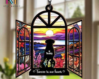 Personalized Dog Loss Suncatcher with Name, Pet Memorial Suncatcher, Sympathy Gift, Gift for Dog Lovers, Memorial Keepsake, In Loving Memory