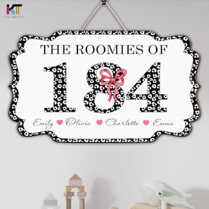 Custom Dorm Room Door Sign, Personalized Room Number Plaque with Name, College Apartment Decor, Elegant College Decor