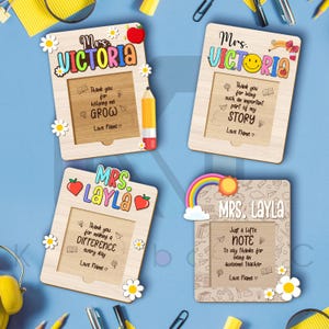 Personalized Teacher Sticky Note Holder, Custom Notepad Holder for Teachers, Teacher Gift from Student, Back to School or Thank You Gift