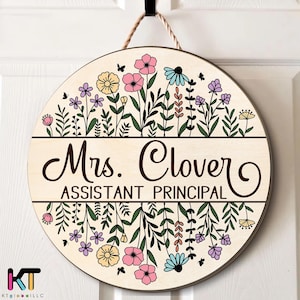 Custom Classroom Door Sign, Office Door Decor, Guidance Counselor Door Hanger, Welcome Classroom Sign, Assistant Principal Name Sign