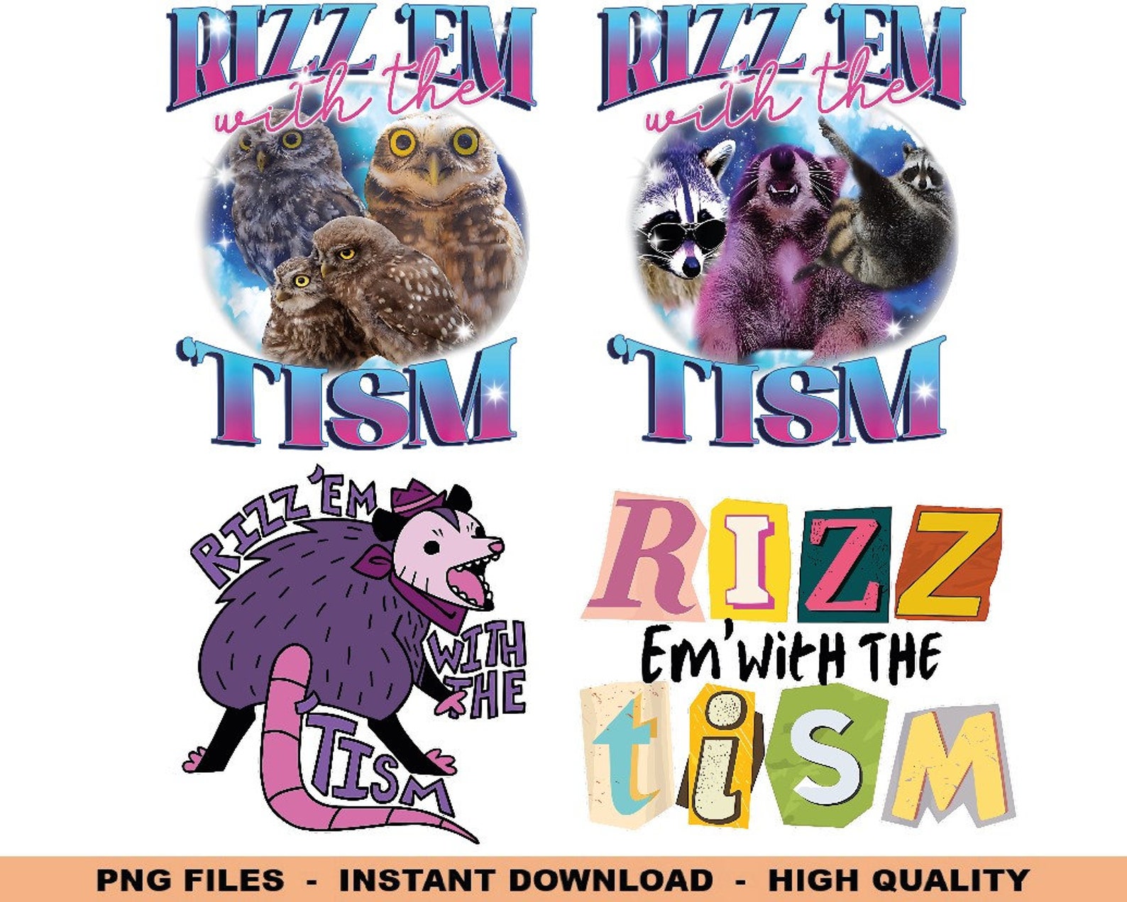 Rizz Em With the Tism Png Shirt, Funny Autism Png, Autism Funny Rizz Em With the Tism Meme
