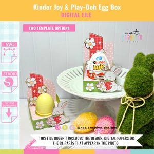 Plantilla de caja de huevos Kinder Joy & Play-Doh, archivos SVG y .Studio, archivos de corte Silhouette, archivos de corte Cricut