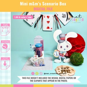 Mini boîte scénario m&m's, modèle de boîte MM, fichier boîte de chocolats, modèle de boîte en tube de chocolat, fichiers de coupe Silhouette, fichiers de coupe Cricut
