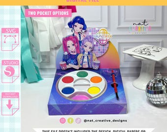 Watercolor Paint Box Template, SVG and .Studio files, Silhouette cut files, Cricut cut files