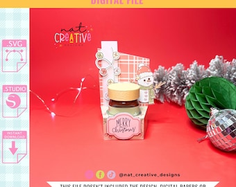 Mini Hazelnut Jar Trapezoid Box Template, Digital File, SVG and .Studio files, Silhouette cut files, Cricut cut files