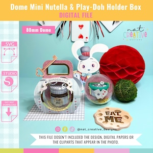 Mini modèle de boîte de support dôme Nutella et Play-doh, fichier numérique, fichiers SVG et .Studio, fichiers de coupe Silhouette, fichiers de coupe Cricut