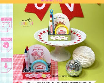 Mini Activity and Coloring Box Template, SVG and .Studio files, Silhouette cut files, Cricut cut files