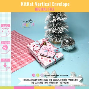Modèle KitKat Vertical Envelope Box 1,5 oz, fichier boîte de gaufrettes au chocolat, fichiers de coupe Silhouette, fichiers de coupe Cricut