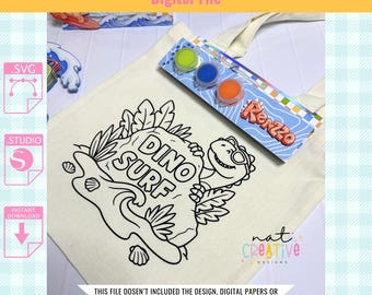 Tote Bag Paint Container Box Template, SVG and .Studio files, Silhouette cut files, Cricut cut files