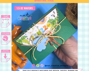 KitKat Envelope Box 1.5 oz Template, Chocolate Wafers Box file, Silhouette cut files, Cricut cut files