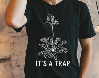 Venus Fly Trap Carnivorous Plant Shirt, Its a Trap Vintage Shirt, for-men-shirt, Personal Giftful Plantlover, Unisex Heavy Cotton Tee