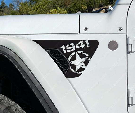 1941 Distressed Military Star Fender Vent Decals Compatible With