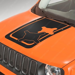 Tail Lights Matte Black Hood Decal Sticker Wrap to fit Jeep Renegade 2015-2024