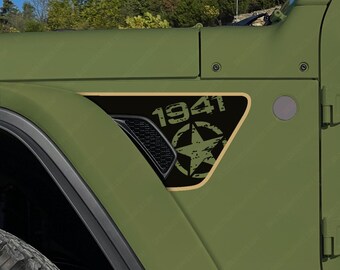 1941 Distressed Military Star Fender Vent Decals Compatible With
