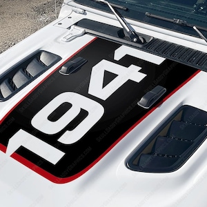 1941 Hood Decal compatible with 2018-2024 Jeep Wrangler Gladiator Rubicon JL JT