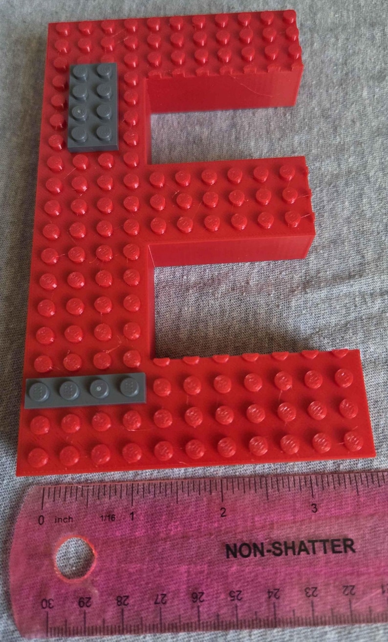 E In Lego Custom Brick Style Letters | LEGO Compatible | Customizable | 3D ...