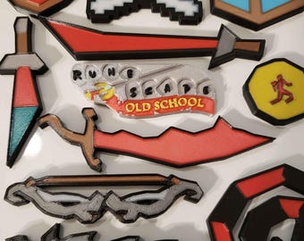 Imán de objetos de OSRS: Imán personalizable impreso en 3D inspirado en Runescape