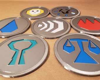 OSRS Rune-onderzetter: op runescape geïnspireerd aanpasbaar 3D-geprint gamingdecor