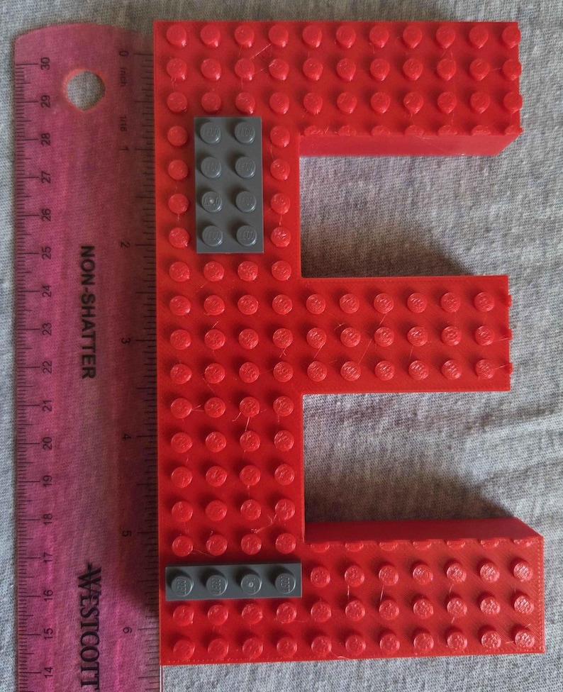 E In Lego Custom Brick Style Letters | LEGO Compatible | Customizable | 3D ...