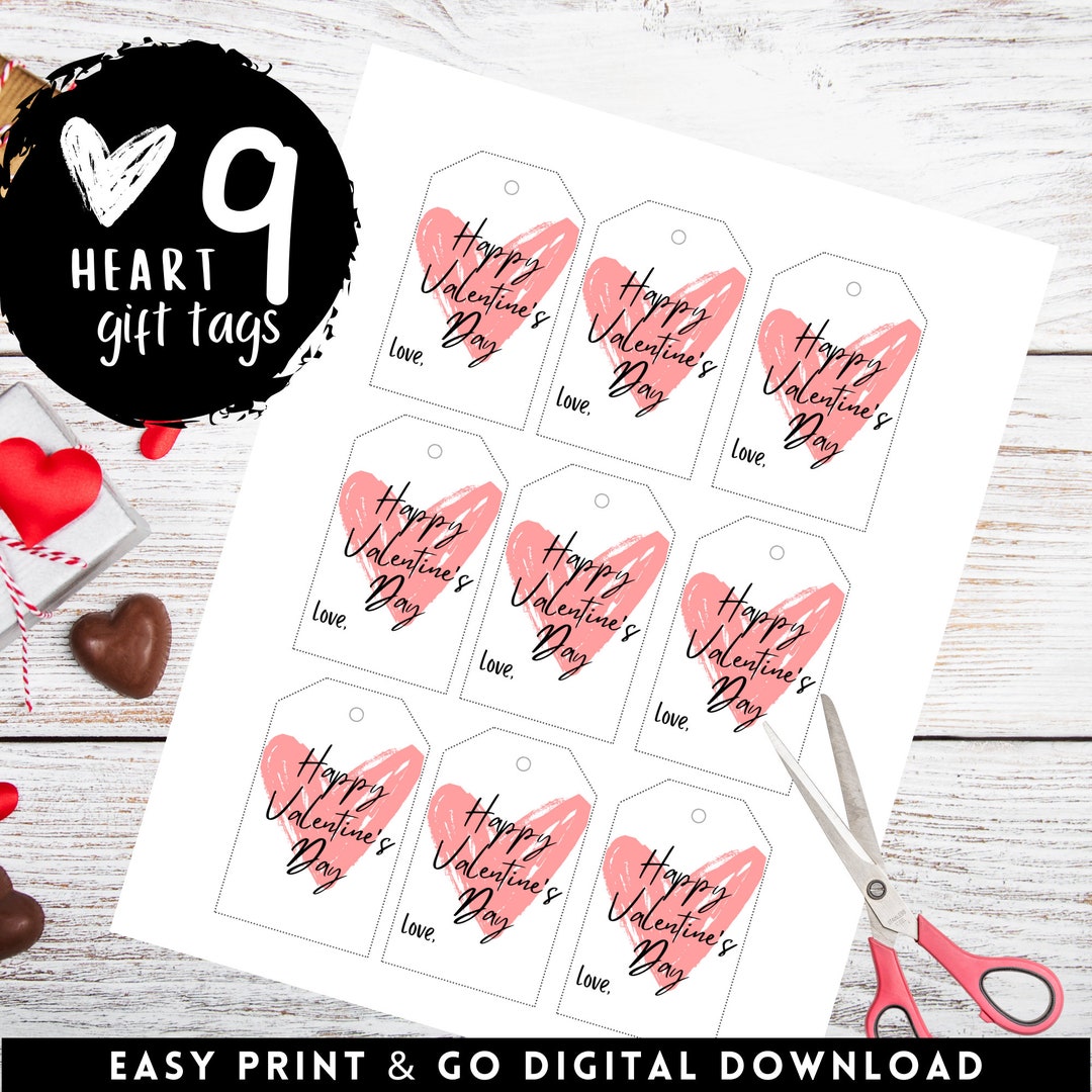 Colorful Rainbow Valentines Day Treat Tags, Printable Tags, Classroom ...